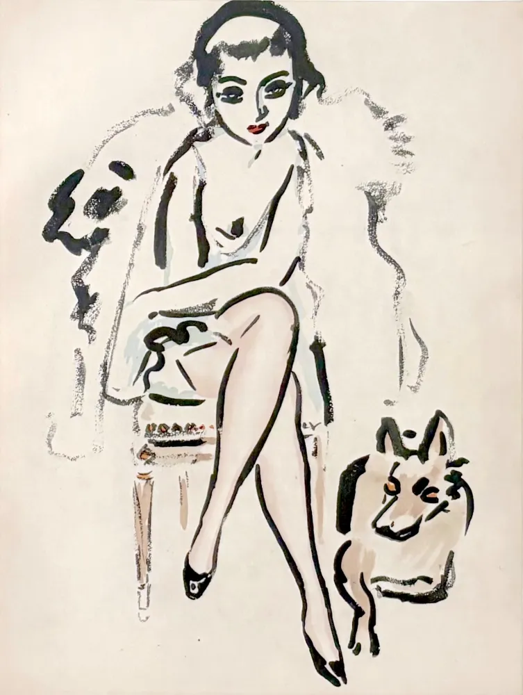 Estêncil Van Dongen - Jeune Femme au Chien