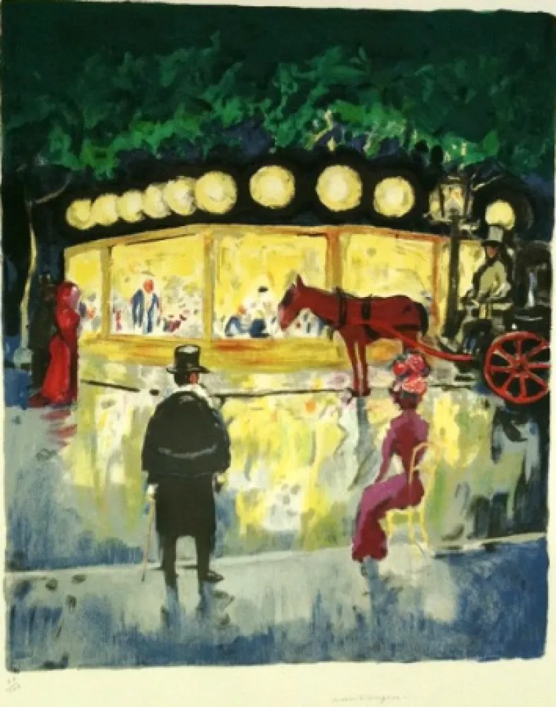 Litografia Van Dongen - LE CARROUSEL AU BOIS DE BOULOGNE