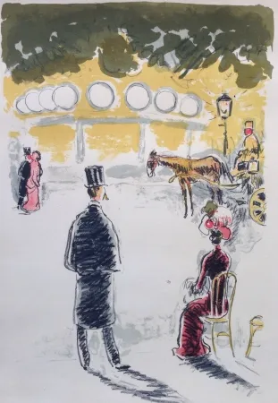 Litografia Van Dongen - Le Fiacre