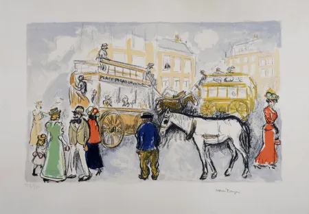 Litografia Van Dongen - Place Pigalle, circa 1950
