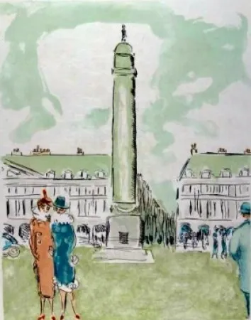 Litografia Van Dongen - Place Vendome