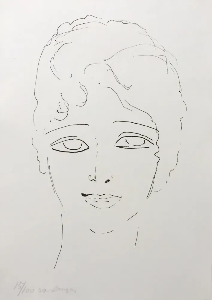 Litografia Van Dongen - Tete de Femme
