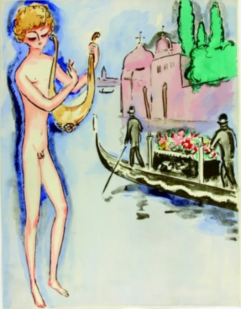 Estêncil Van Dongen - Venise- Boy with harp