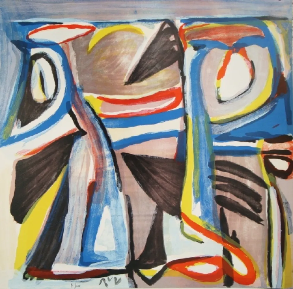 Litografia Van Velde - Dernière inquiétude