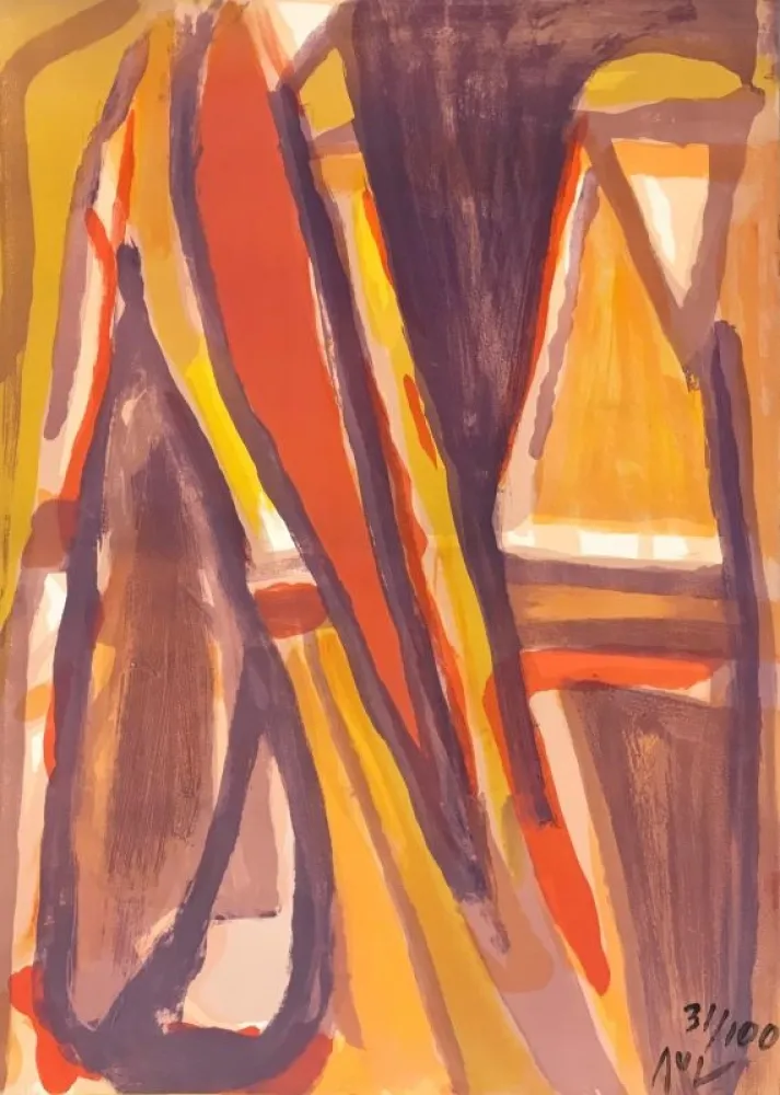 Litografia Van Velde - Eloignement 