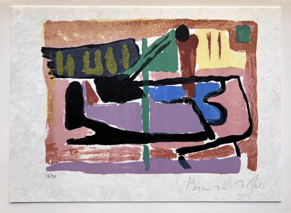 Livro Ilustrado Van Velde - Pierre Hébey : Le Mot « buvette ». Quatre lithographies de Bram van Velde (1975)