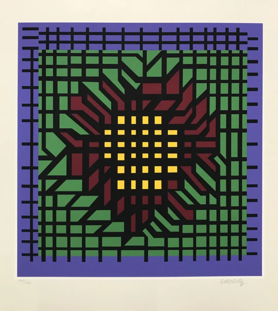 Serigrafia Vasarely - Abstract Composition