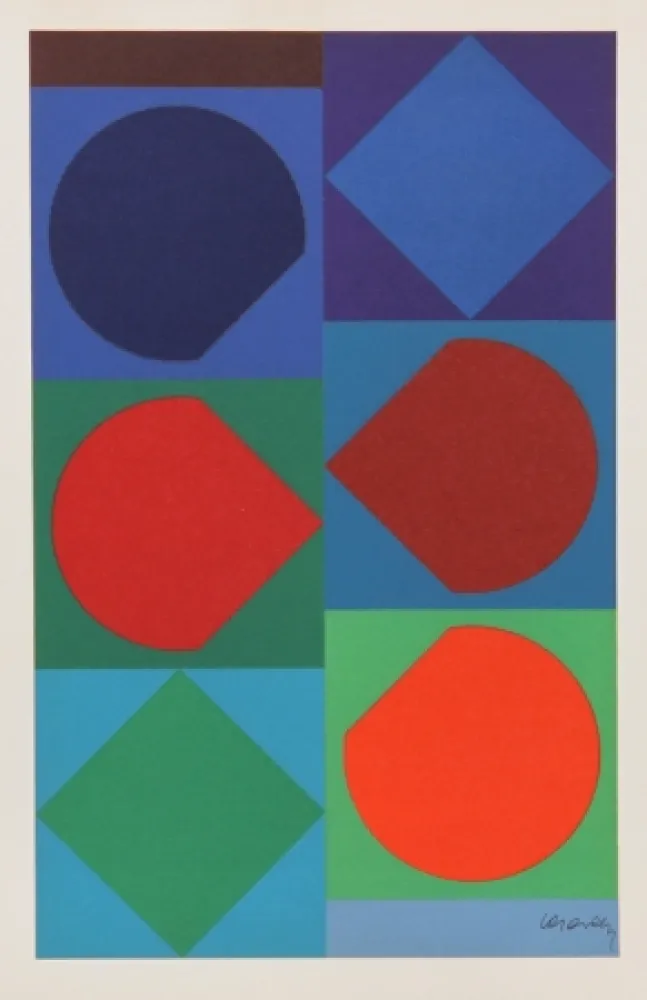 Litografia Vasarely - Beryll from Souvenirs de Portraits d'Artistes