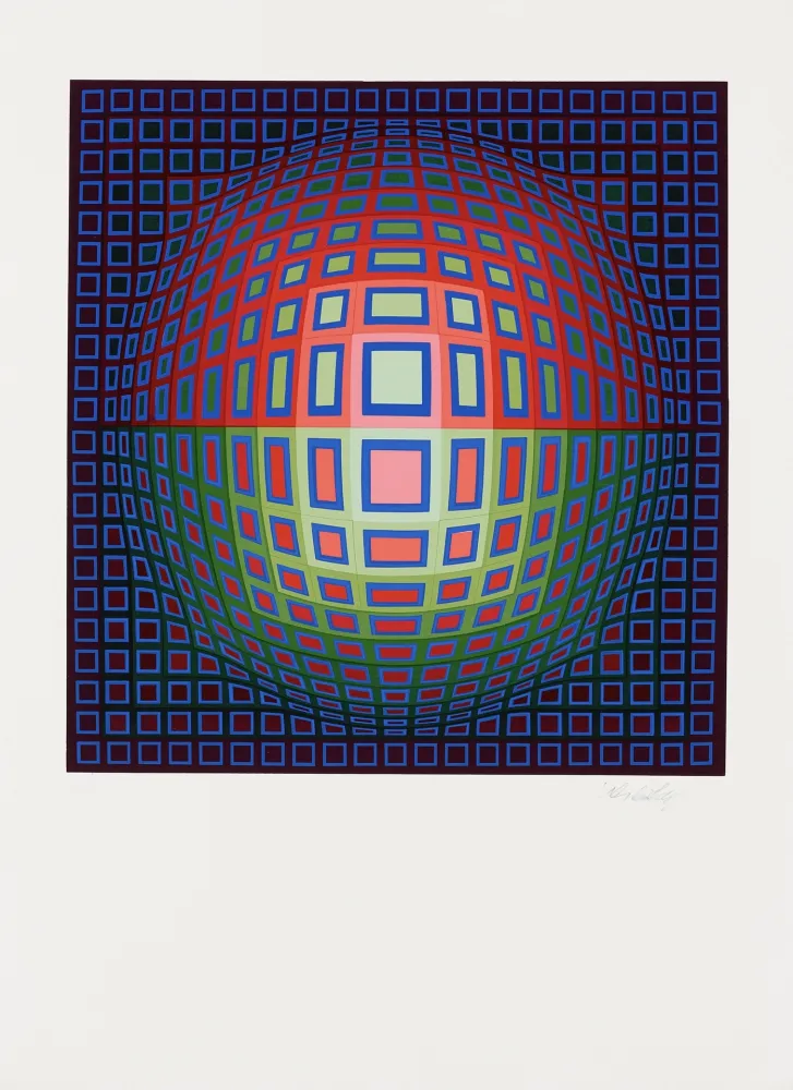 Múltiplo Vasarely - Blue Composition, c