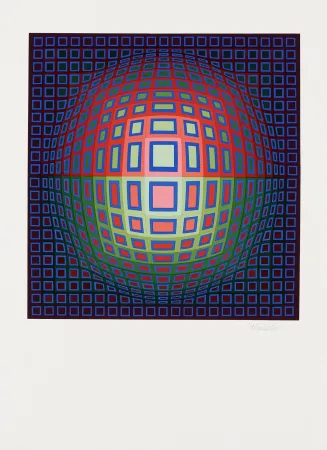 Múltiplo Vasarely - Blue Composition, c
