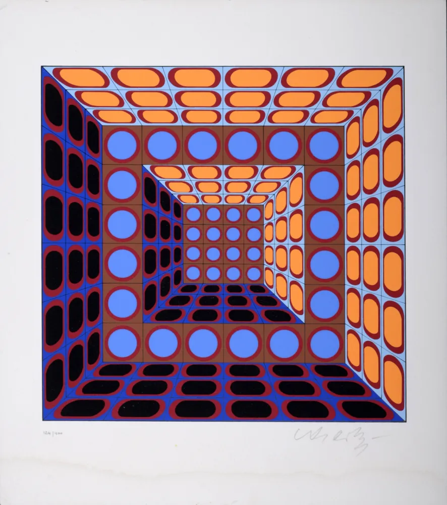 Serigrafia Vasarely - Composition cinétique, c. 1975-1980 - Hand-signed & numbered