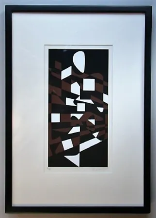 Serigrafia Vasarely - Composition - Geh durch den Spiegel