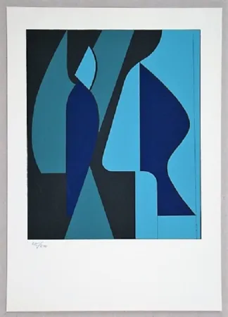 Serigrafia Vasarely - Composition - Geh durch den Spiegel