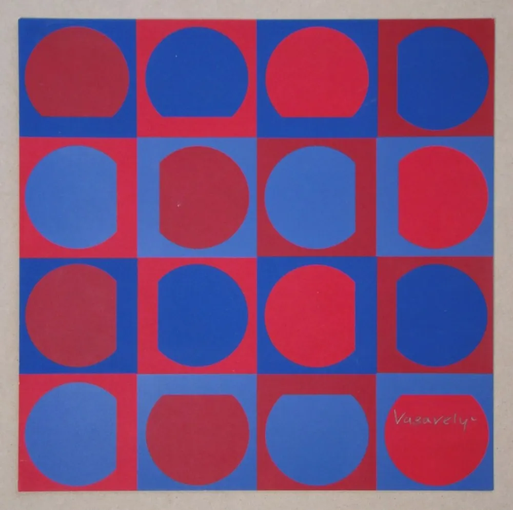 Serigrafia Vasarely - Eridan Rouge
