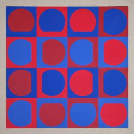 Serigrafia Vasarely - Eridan Rouge