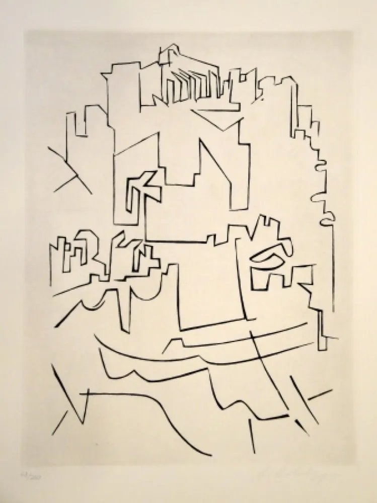 Gravura Vasarely - Gordes Village