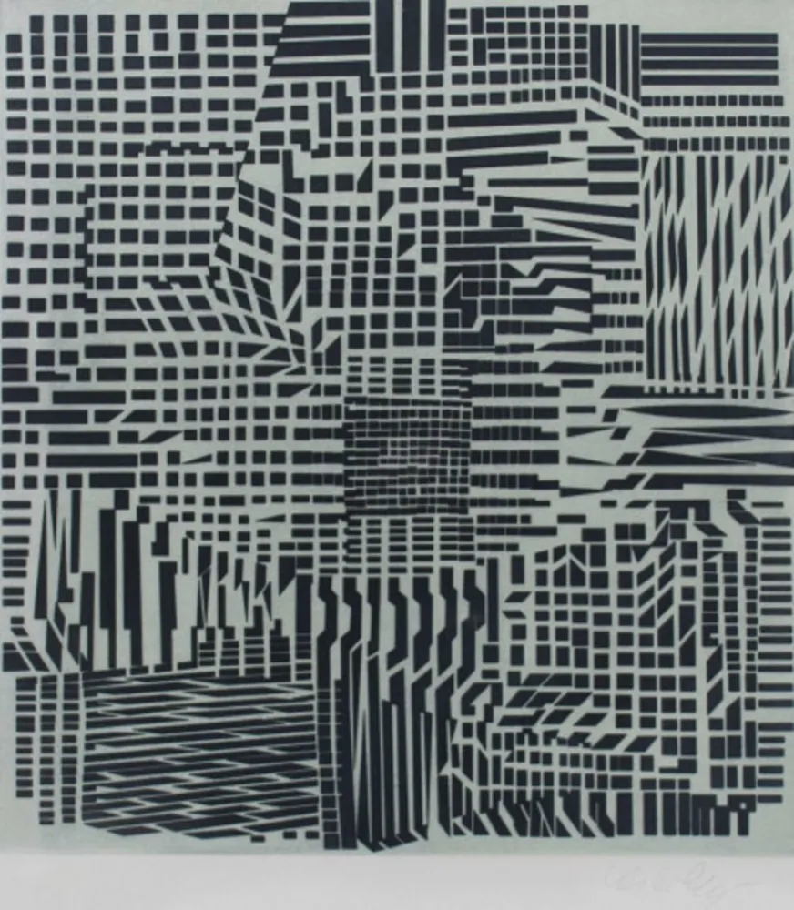 Água-Forte E Água-Tinta Vasarely - Hommage a Bach III, ca