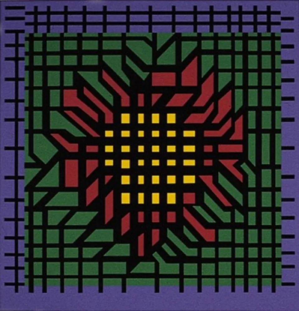 Litografia Vasarely - Kat-Zag