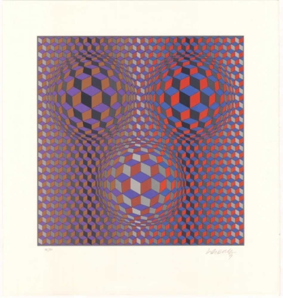 Litografia Vasarely - Konjunktion