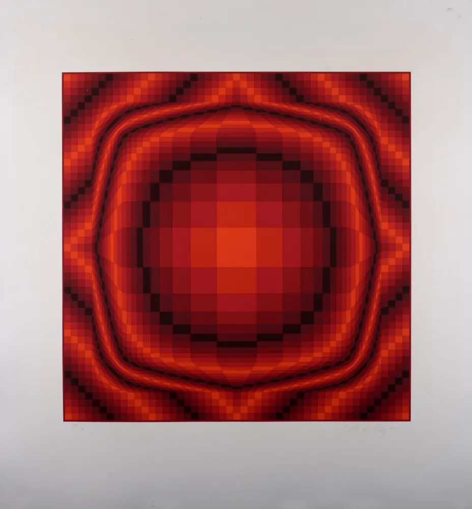 Serigrafia Vasarely - Mantra Rouge, c.1977 - Hand-signed & numbered!