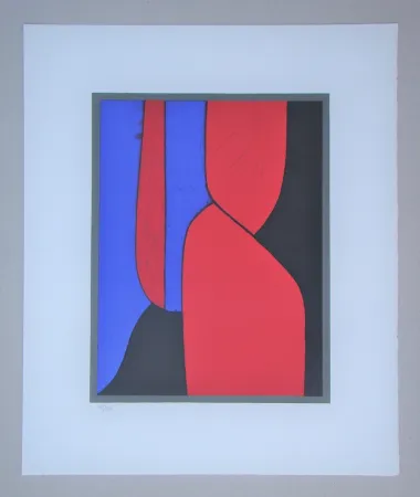 Litografia Vasarely - Ménerbes