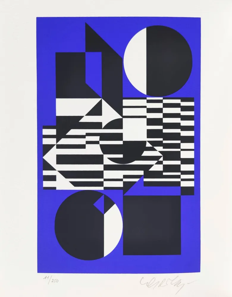 Serigrafia Vasarely - OB-Bleu
