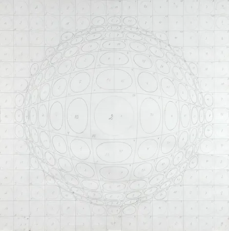 Litografia Vasarely - Pattern for a silk print