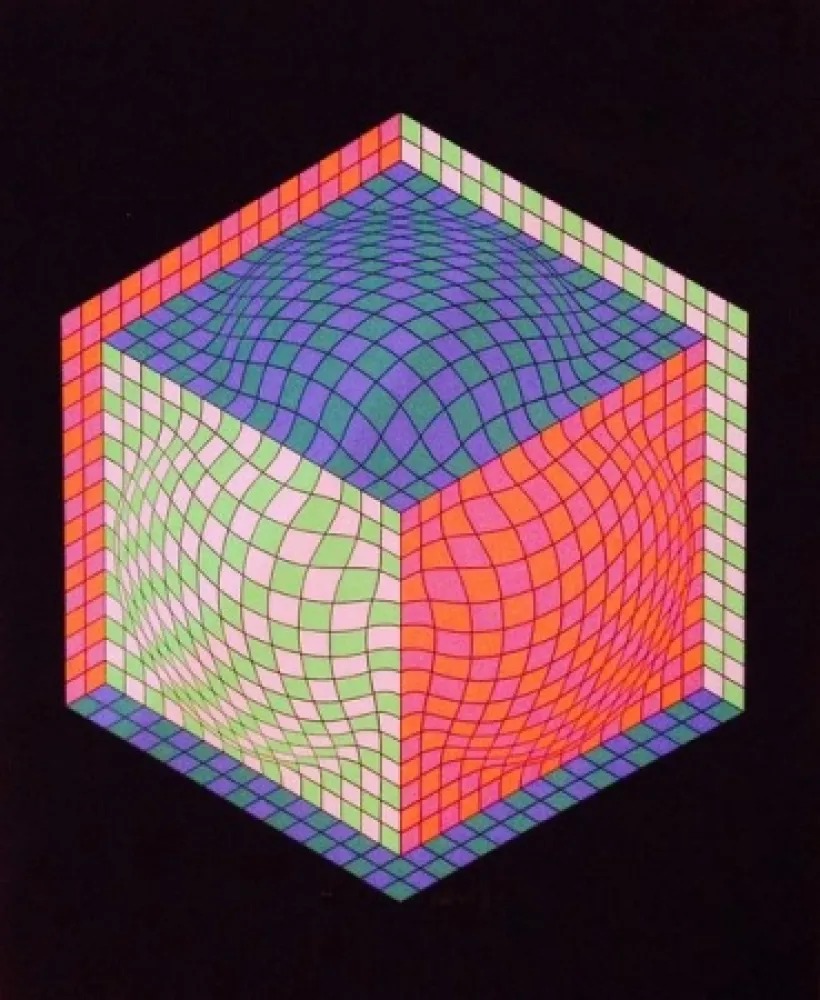 Litografia Vasarely - Senza titolo