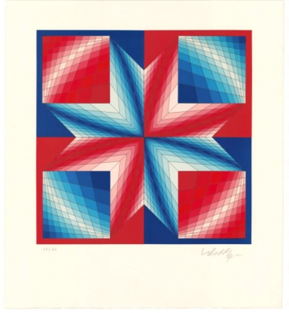 Litografia Vasarely - Tsillag