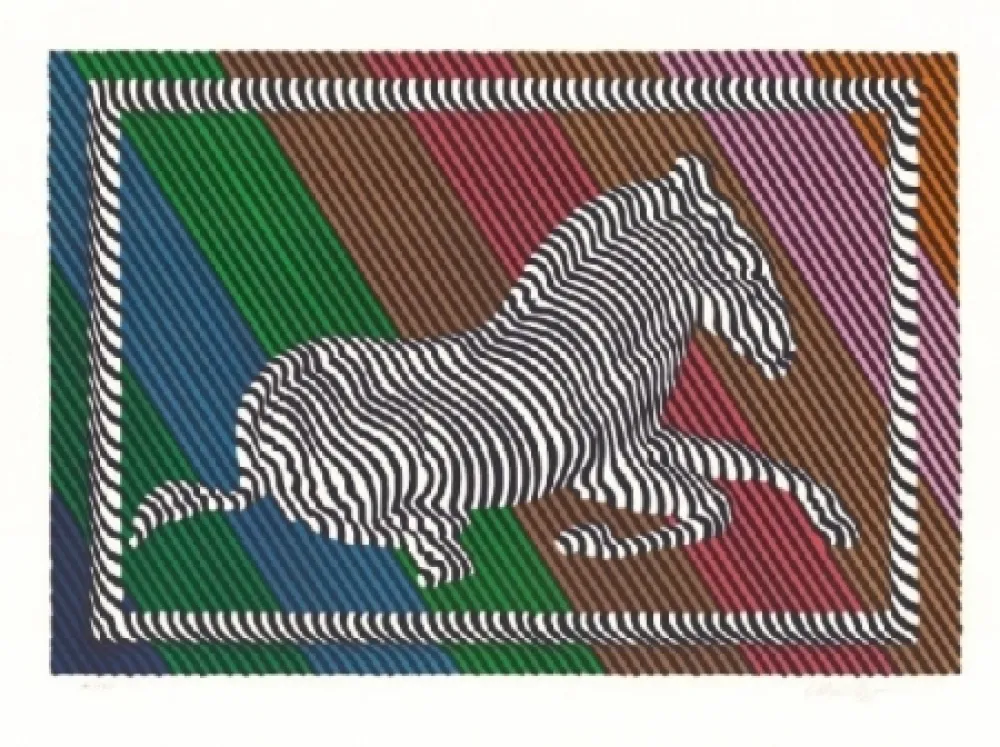 Litografia Vasarely - Zebre