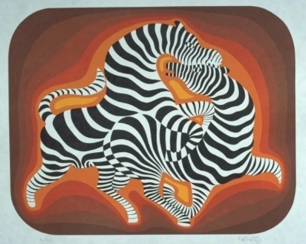 Litografia Vasarely - Zèbre 4