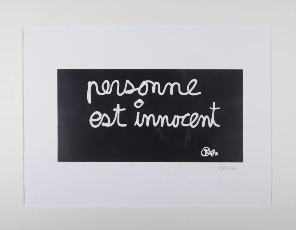 Litografia Vautier - Personne est innocent