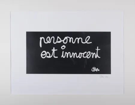 Litografia Vautier - Personne est innocent