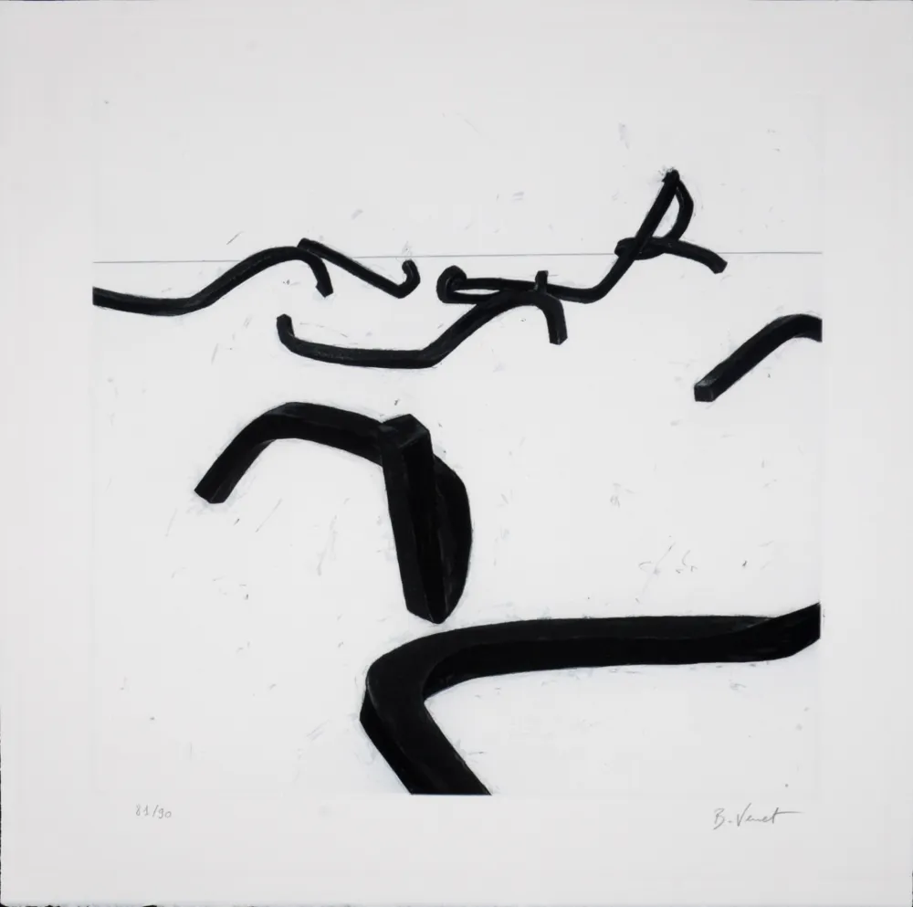 Gravura Venet - Lignes Indéterminées #II, c. 1990 - Hand-signed!
