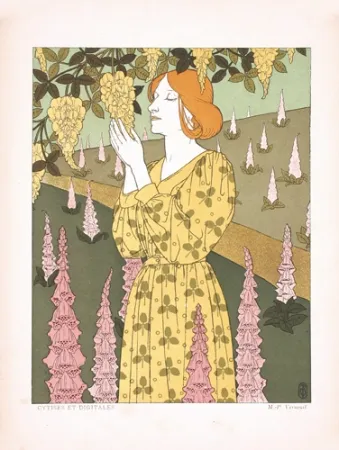 Litografia Verneuil - Cytises et digitales