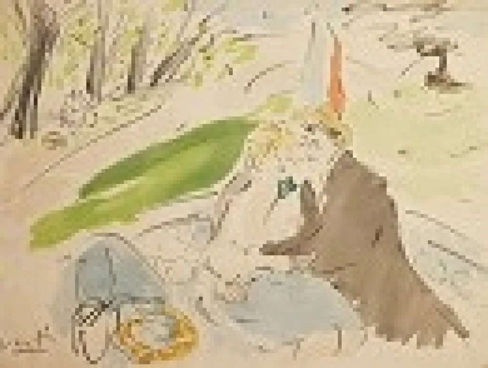 Litografia Vertes - Couple in Park