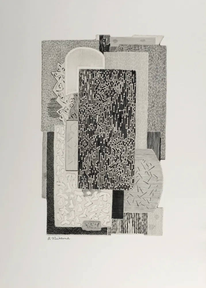 Gravura Vieillard - Composition, 1965 - Hand-signed