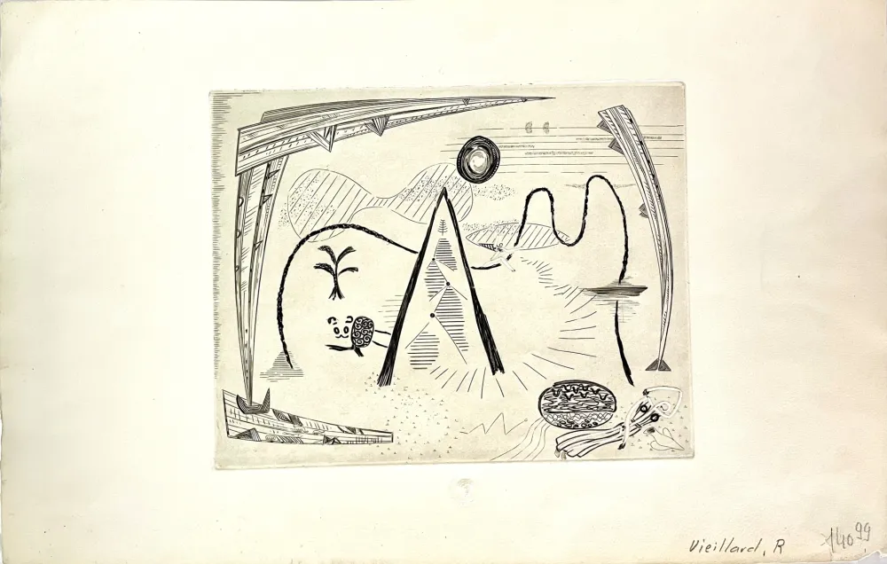 Gravura Vieillard - Jeune Fille à la source