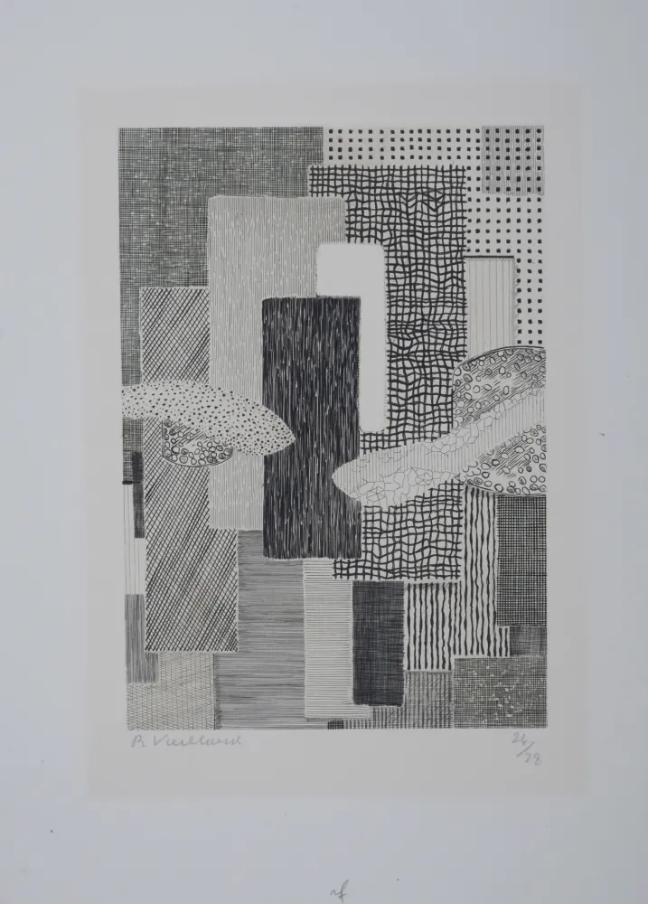 Gravura Vieillard - Ville Ripuaire, 1962 - Hand-signed