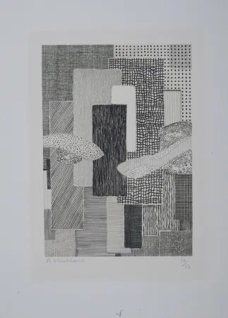 Gravura Vieillard - Ville Ripuaire, 1962 - Hand-signed