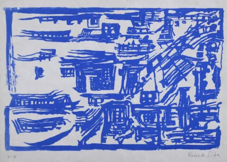 Serigrafia Vieira Da Silva - Composition, 1959 - Hand-signed
