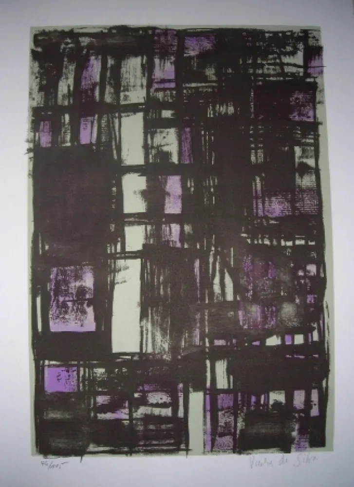 Litografia Vieira Da Silva - Jean Cassou: vingt-deux poèms