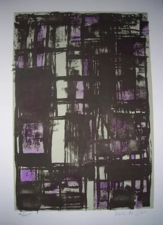 Litografia Vieira Da Silva - Jean Cassou: vingt-deux poèms