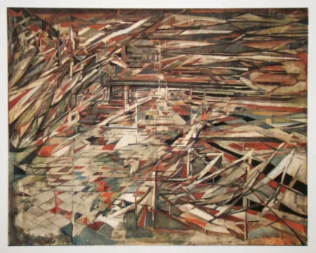 Heliogravura Vieira Da Silva - La bataille des couteaux - 1948