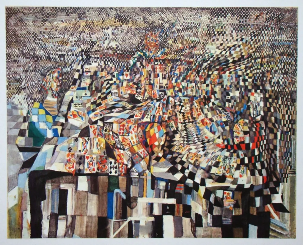 Heliogravura Vieira Da Silva - Les joueurs de cartes - 1942