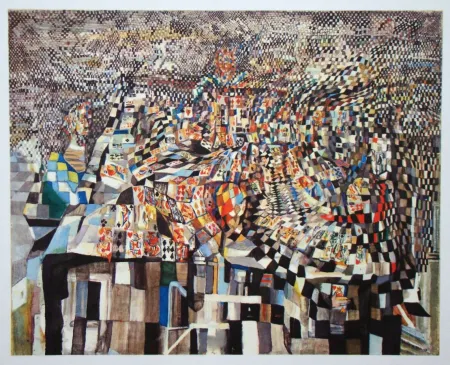 Heliogravura Vieira Da Silva - Les joueurs de cartes - 1942