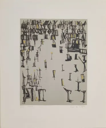 Litografia Vieira Da Silva - Les piétons de Noël 