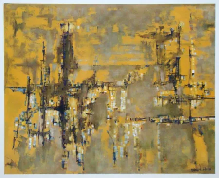 Heliogravura Vieira Da Silva - Ville dorée - 1956