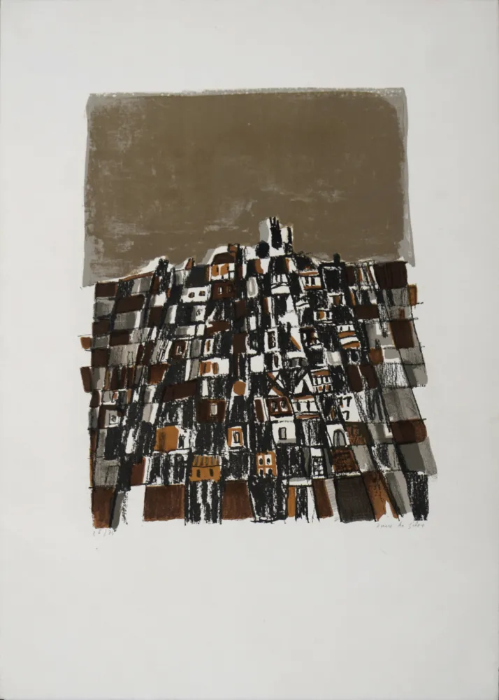Litografia Vieira Da Silva - Ville espagnole, 1966 - Hand-signed!