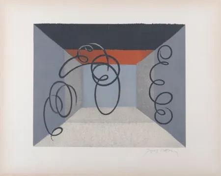 Litografia Villon - Le Théâtre, 1962